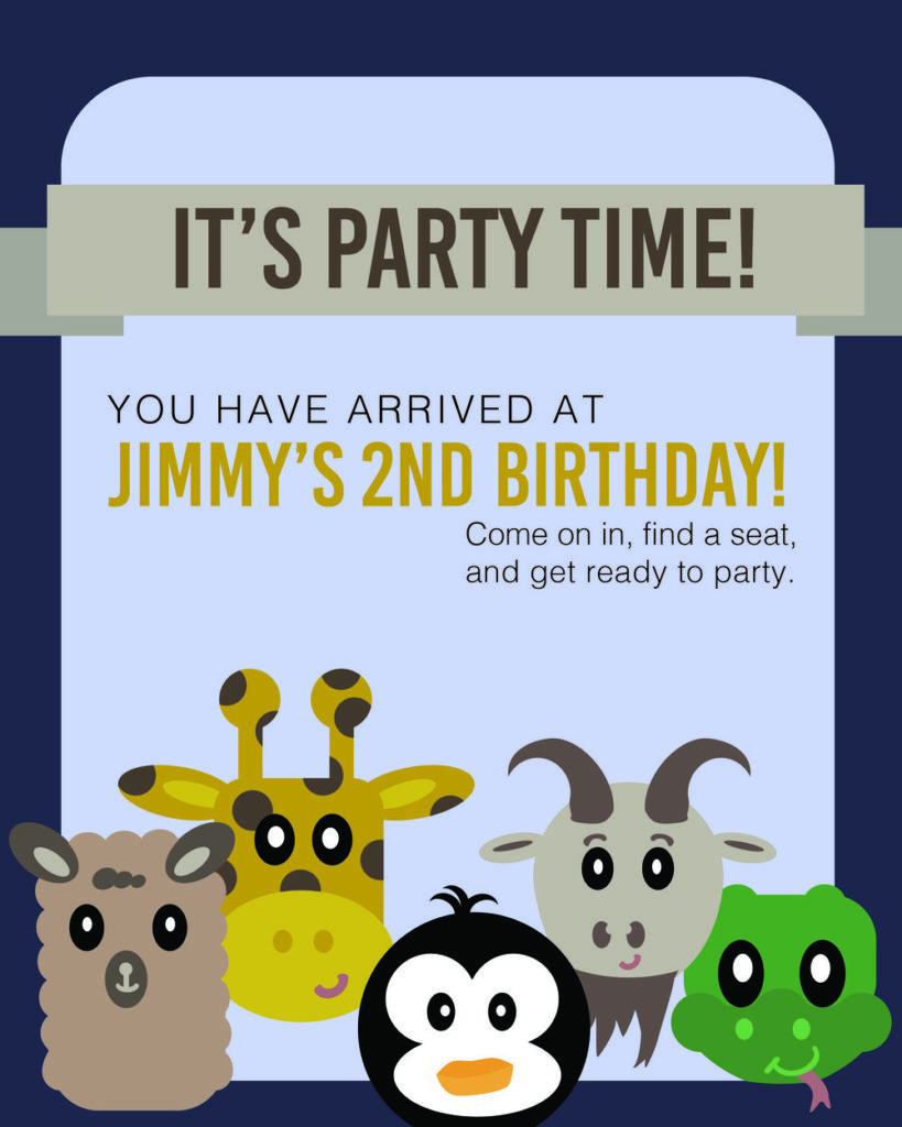 Zoo Theme Kid's Birthday Sign