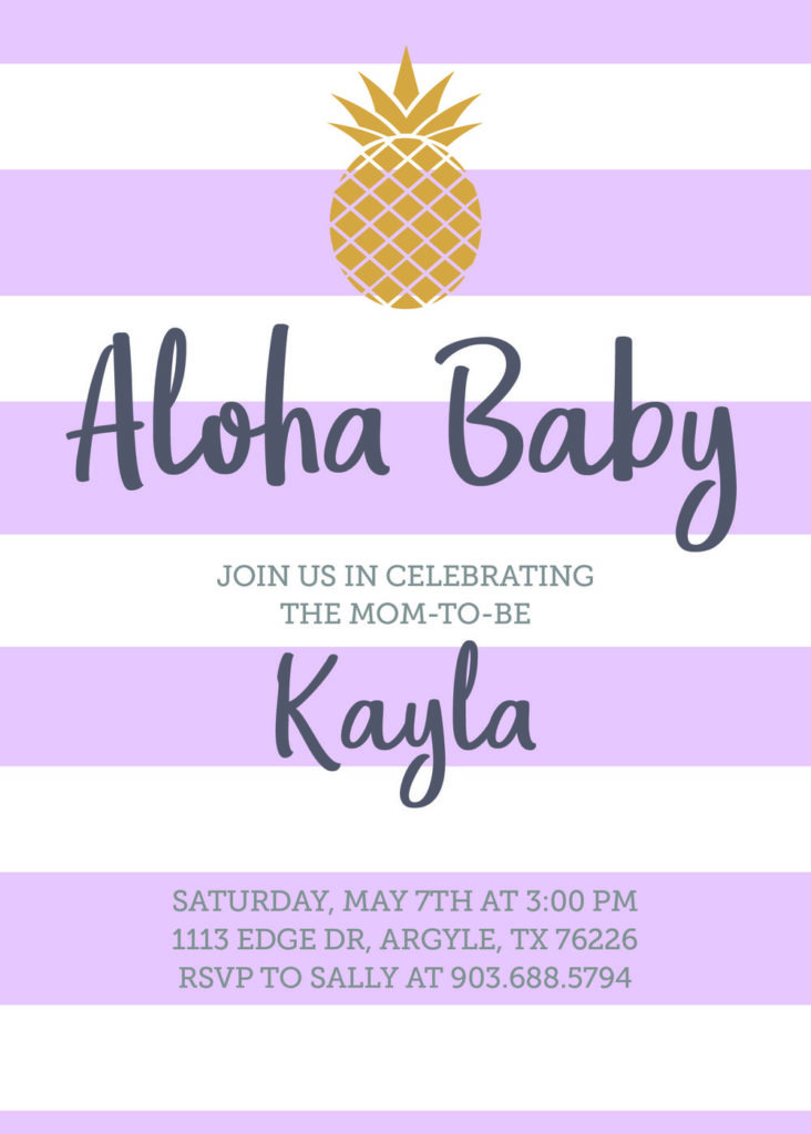 Aloha Baby Shower Invite