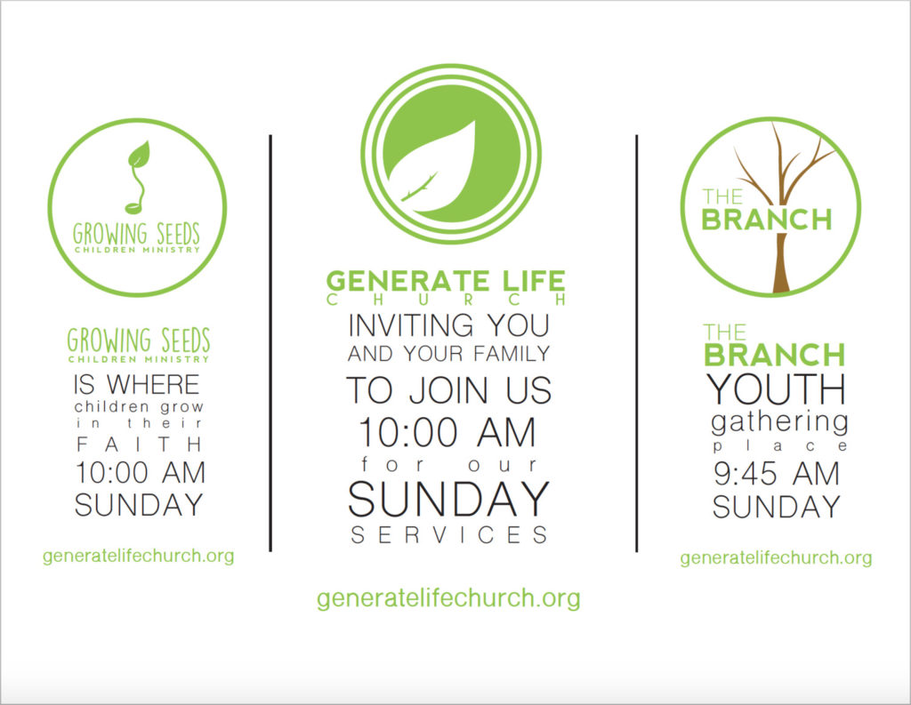 Generate Life Church Mailer