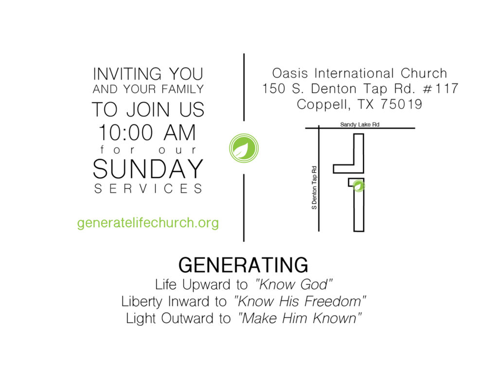 Generate Life Church Mailer